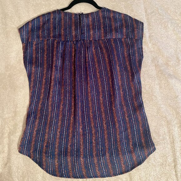 Women's Navy/Rust Pleione Blouse - Sz S - Picture 2 of 4